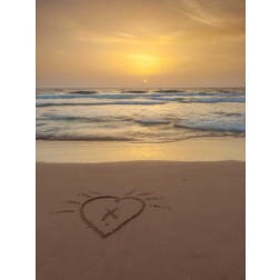 Sand writing - Heart shape drawn on the beach