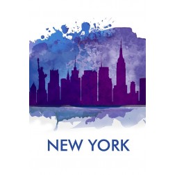 BLUE SILHOUETTE OF NEW YORK CITY