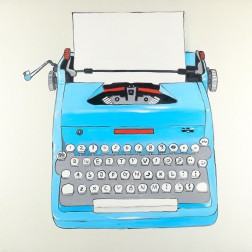 Blue Typewritter Machine