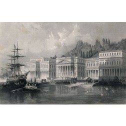 Ancient View on Sultan Mahmoud Papalce on Bosphorus
