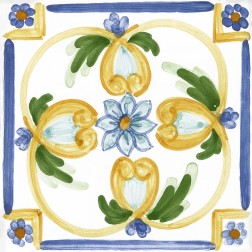 White, Bue, Yellow and Green tile pattern