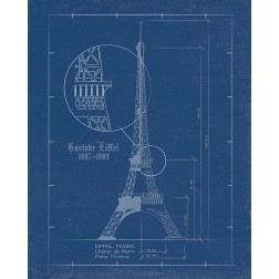 Eiffel Tower Blue Print