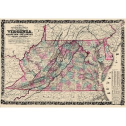 Virginia, Maryland ,Delaware - Colton  1862