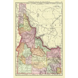 Idaho from Indexed World Atlas - Rand McNally 1897