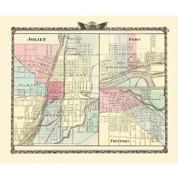 Joliet, Peru, Freeport Illinois - Warner 1870
