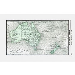 Australia New Zealand - Rand McNally 1886