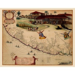 South America Brazil Coast - Blaeu 1662