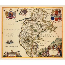Cumbria Cumberland County England - Blaeu 1645