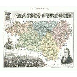 Basses Pyrenees Department France - Migeon 1869