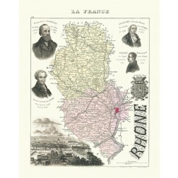 Rhone Department France - Migeon 1869