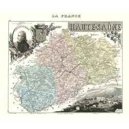 Haute Saone Department France - Migeon 1869