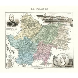Saone et Loire Department France - Migeon 1869