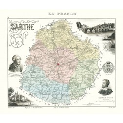 Sarthe Department France - Migeon 1869