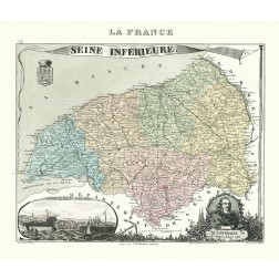 Seine Inferieure Department France - Migeon 1869