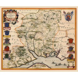 Hampshire County England - Blaeu 1646