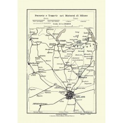 Routes to Milano Italy - Bertarelli 1914