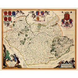 Leicestershire County England - Blaeu 1646