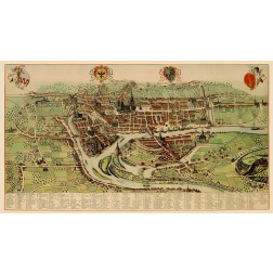 Benelux Liege Belgium Panoramic - Blaeu 1649