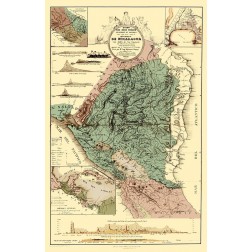 Central America Nicaragua Canal Topographic