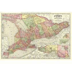 Ontario Canada - Rand McNally 1892