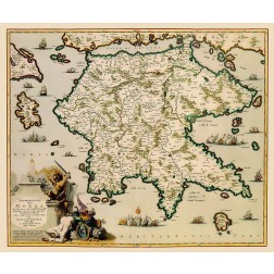 Peloponnese Peninsula Greece - Visscher 1681