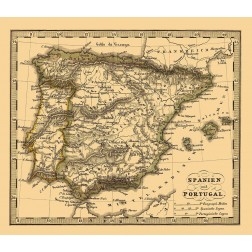 Spain Portugal - Stieler 1852
