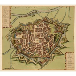 Vercelli Panoramic Italy - Blaeu 1682