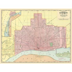 Detroit Michigan - Rand McNally 1897