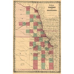 Nebraska, Kansas - Colton 1875