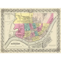 Cincinnati Ohio - Colton 1855