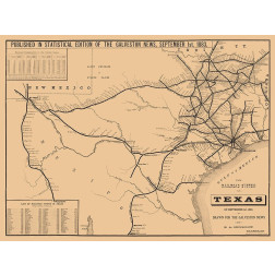 Railroad System Of Texas - Hensoldt 1883 