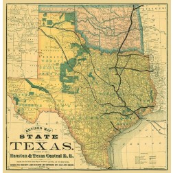 Texas Revised - Rand McNally 1876 