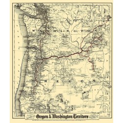 Oregon and Washington Territory - Colton 1880