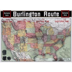Burlington Railroad Route - Rand McNally 1892