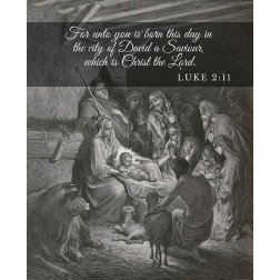 Bible Verse Quote Luke 2:11, Gustave Dore - The Birth of Jesus