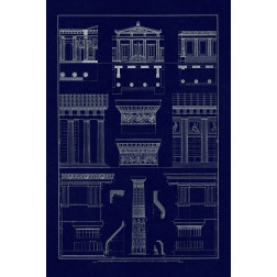 Doric Order, Temple of Zeus and Cased Column (Blueprint)