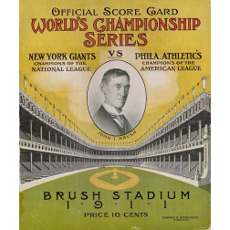 Offical Score Card Worlds Championship Series - New York Giants vs Philadelphia Athletics, 1880