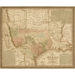 New map of Texas : with the contiguous American and Mexican states, 1835 - Decorative Sepia