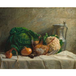 Still Life with Vegetables, Partridge, and a Jug