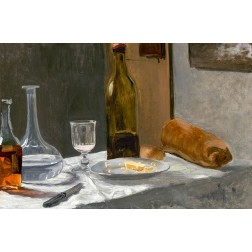 Still Life with Bottle, Carafe, Bread, and Wine