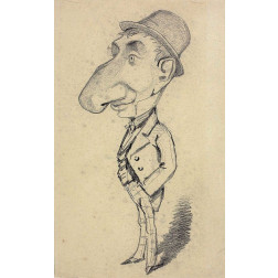 Caricature of a Man with a Large Nose