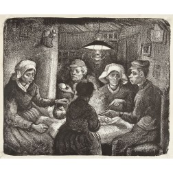 Composition lithograph of The Potato Eaters (De aardappeleters, 1885)