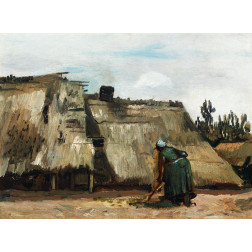 A Peasant Woman Digging in Front of Her Cottage (c.1885)