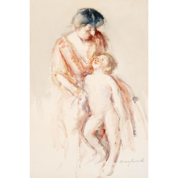 Woman with Nude Boy at Her Left