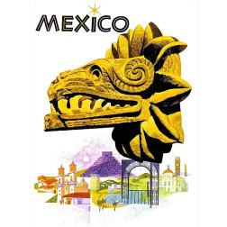 Mexico Quetzalcoatl Travel Poster