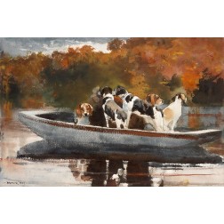 Hunting Dogs in Boat