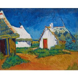 Three white cottages in Saintes-Maries